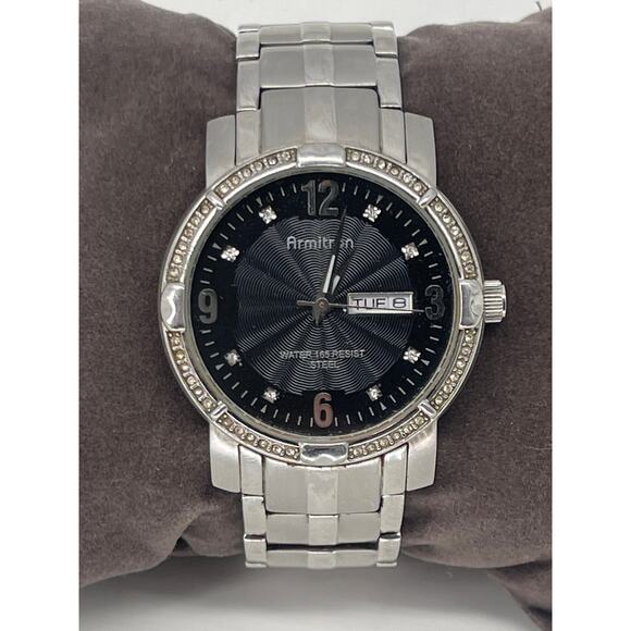 Armitron 20/4409SV Water Resistant 165 Feet All Stainless Steel Men Watch - Picture 1 of 9